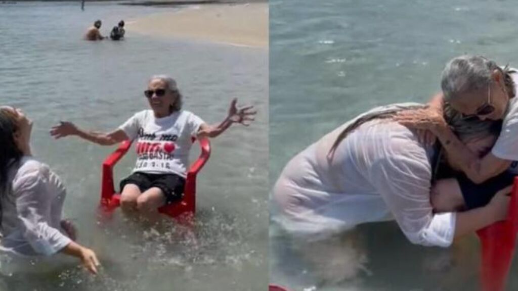 Lleva a su abuela Teresa a conocer el mar por primera vez con 94 años