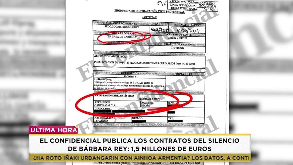 Los contratos de Bárbara Rey