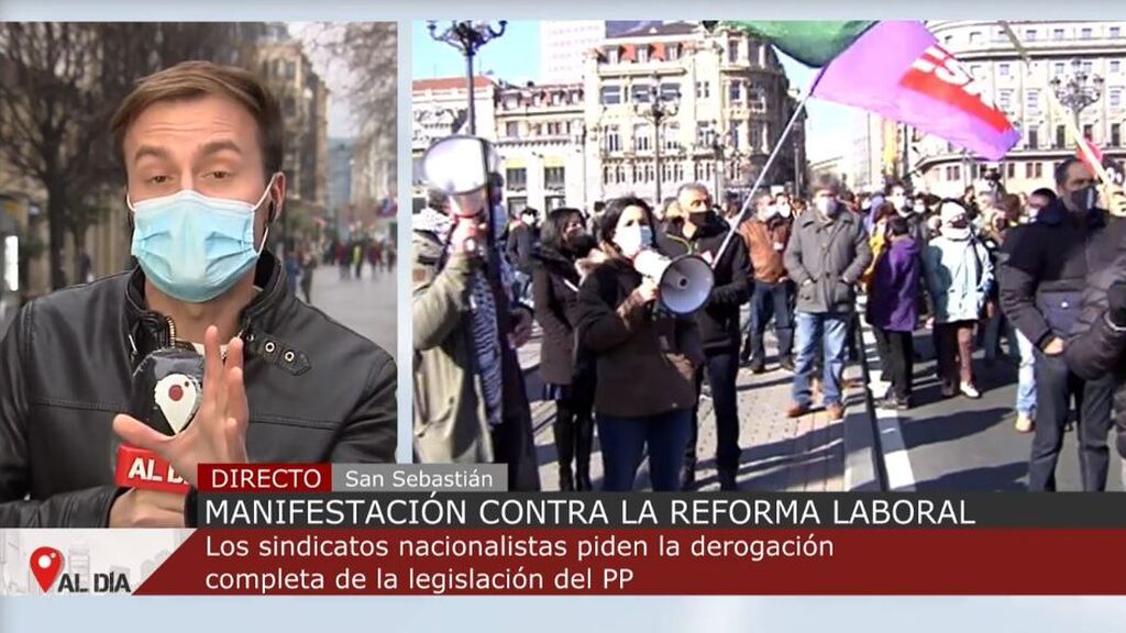 Miles de personas se manifestan en País Vasco contra la reforma laboral a cuatro días de su votación en el Congreso