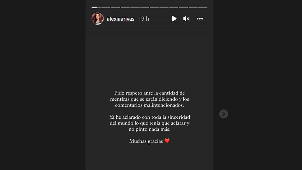 Alexia Rivas pide respeto en Instagram