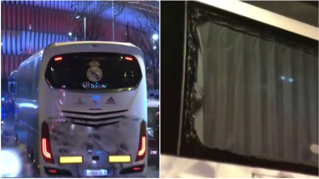 Recibimiento hostil al Real Madrid en San Mamés: una luna acabó rota