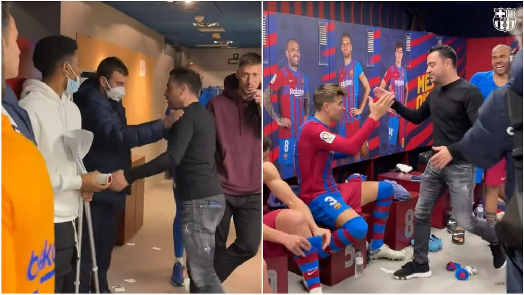 El vestuario del Barça celebra con euforia el triunfo ante el Atleti: "Ya estamos en Champions"