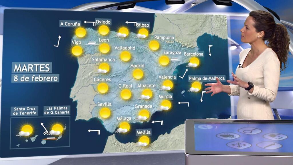 Continúa el tiempo primaveral: llegaremos a los 20 grados en España este martes, 8 de febrero