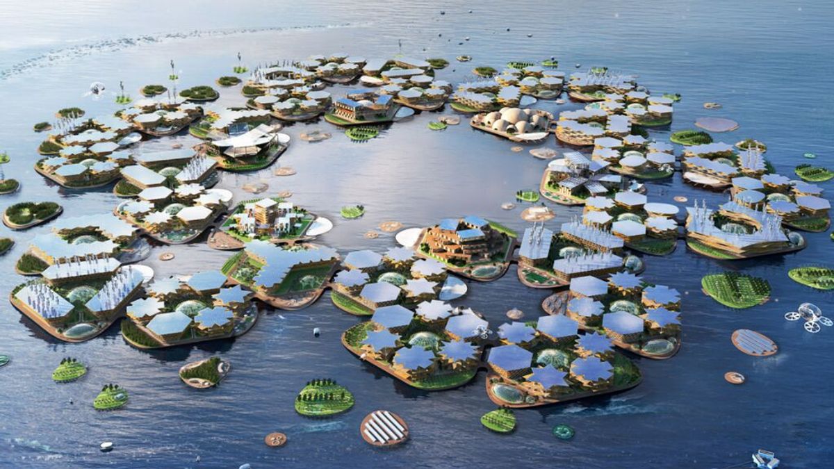 Arquitectos diseñan una ciudad flotante para el futuro aumento del nivel del mar