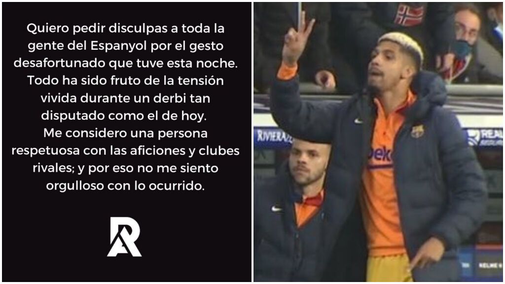 Araujo se disculpó por su gesto al Espanyol.
