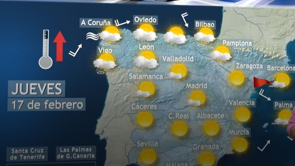 Previsión del tiempo del jueves 17 de febrero
