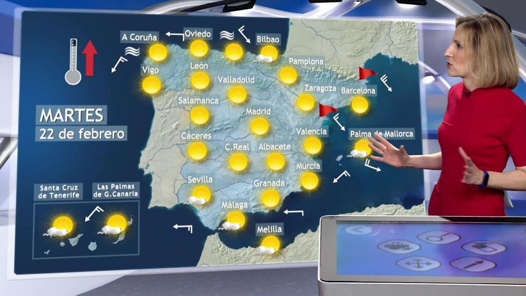 Suben las temperaturas en toda España y rozan los 25 ºC: el tiempo para el martes, 22 de febrero