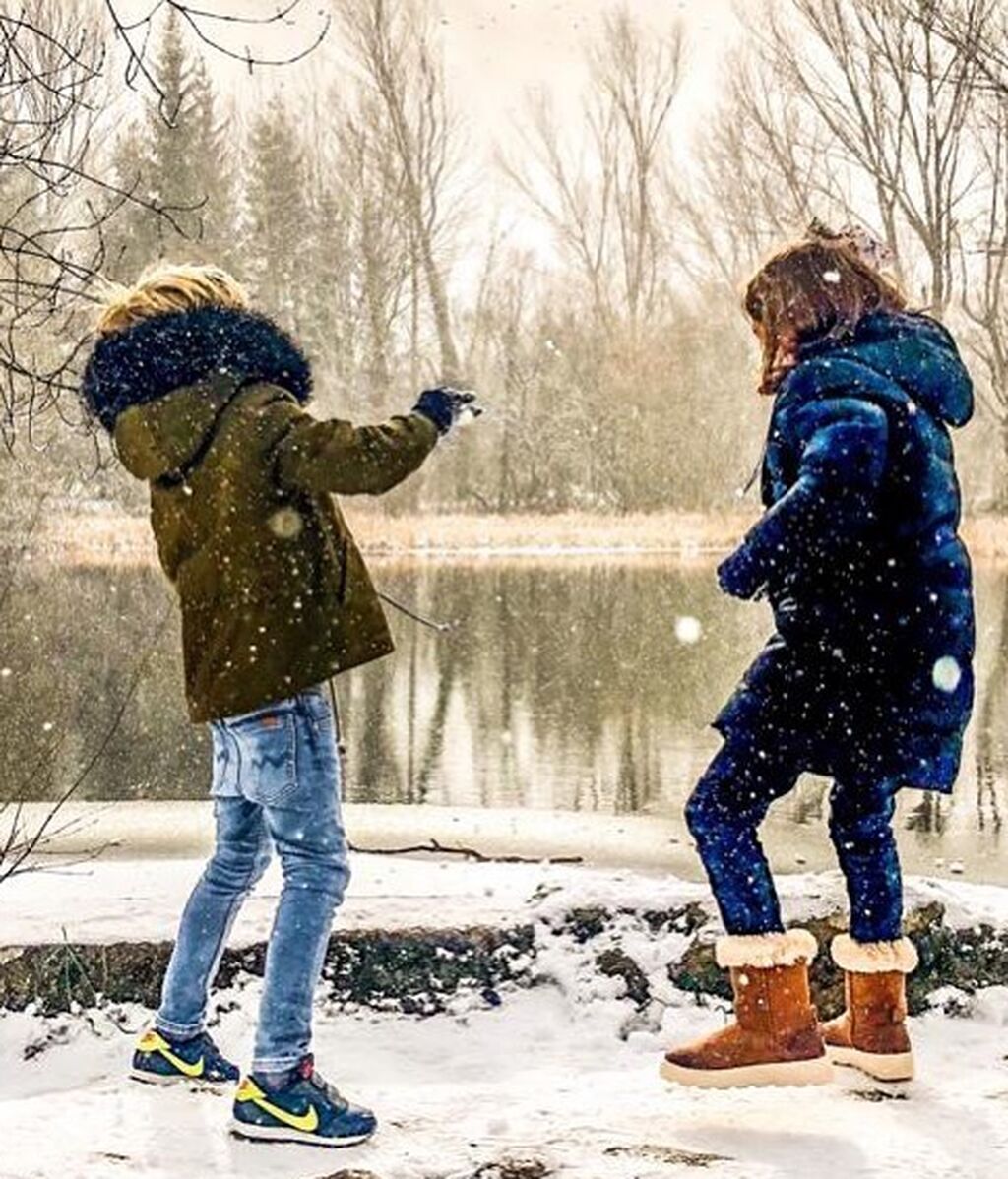 Pablo y Paloma, disfrutando de la nieve de Madrid durante Filomena