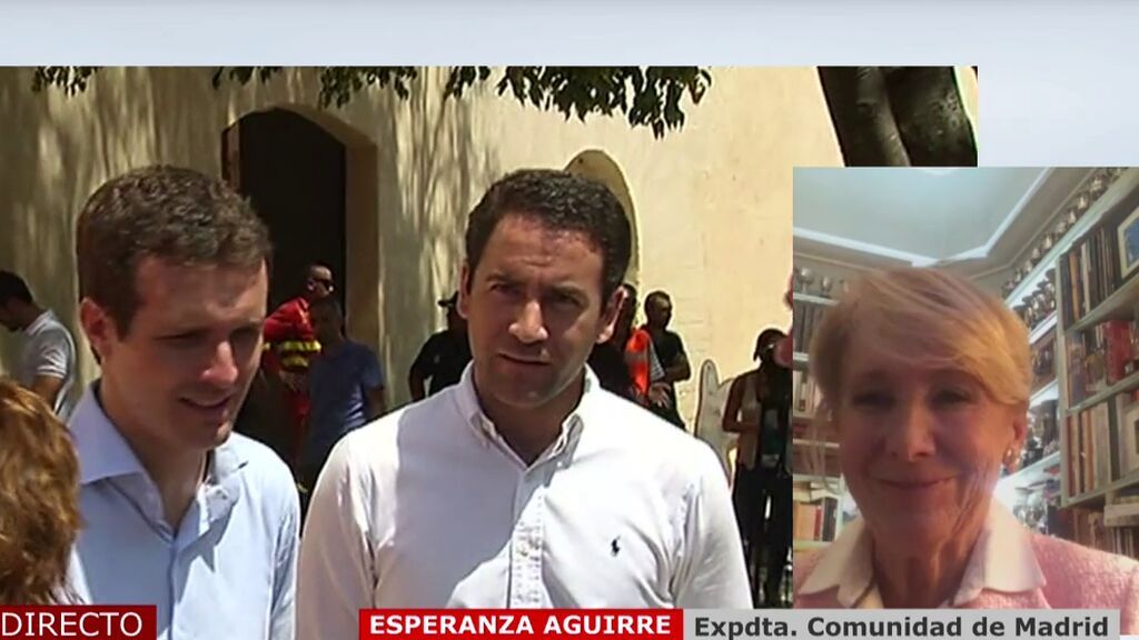 Esperanza Aguirre elogia a Feijóo y carga duramente contra García Egea