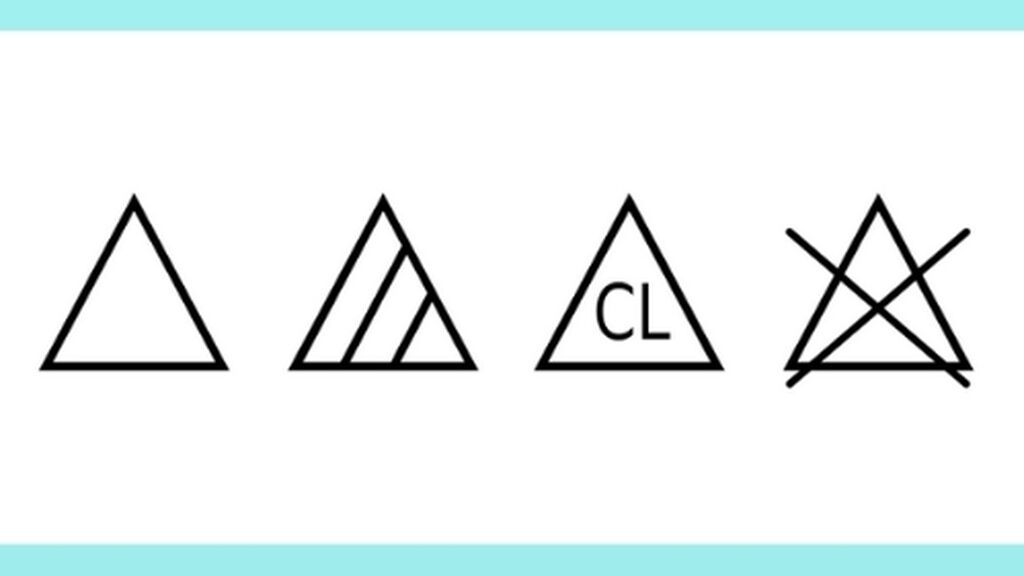 El triángulo también nos indicará cómo lavar la ropa.