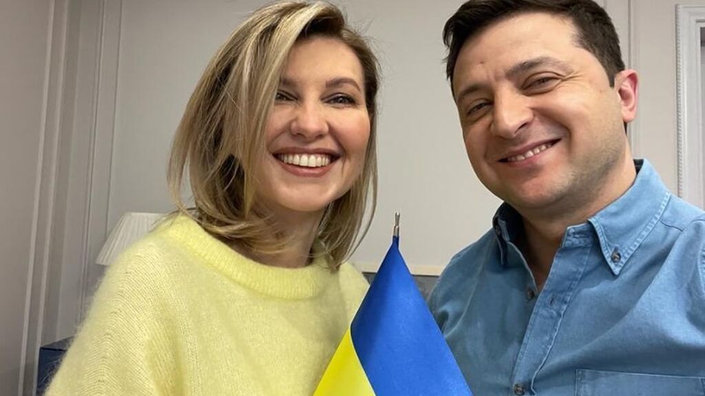 Olena Zelenska con su marido, Volodímir Zelenski