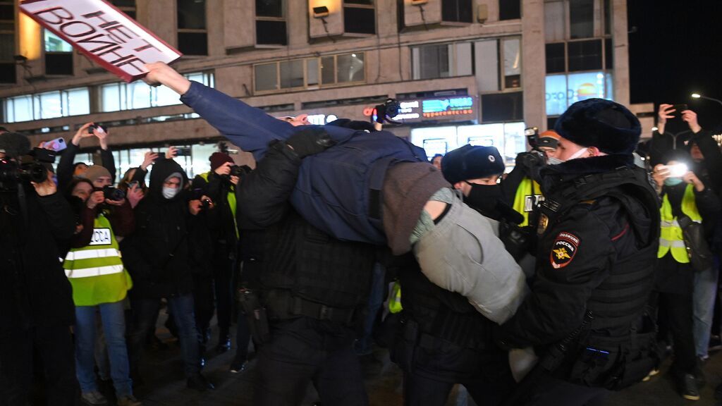 Protestas en Moscú contra la invasión de Ucrania