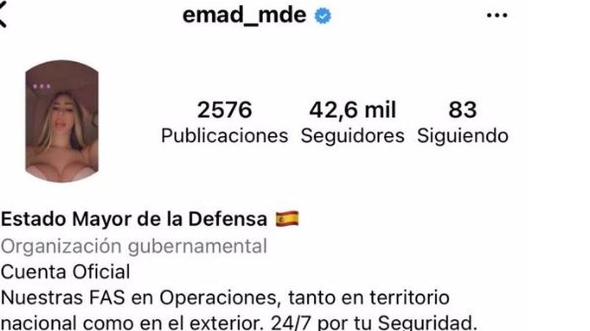 Investigan el hackeo en Instagram del Estado Mayor de la Defensa con imágenes de mujeres insinuantes