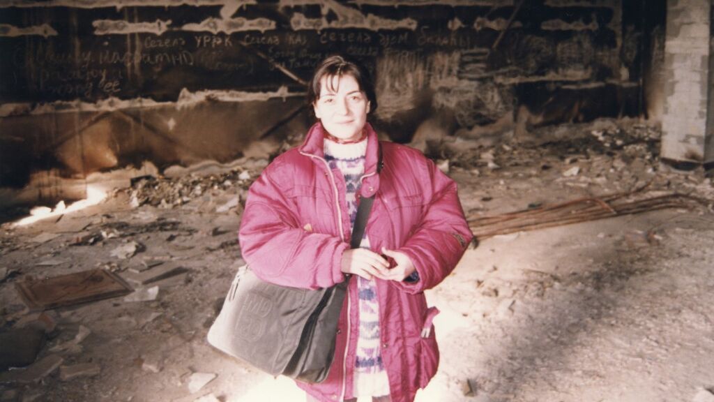 Olga Merino en Chechenia 1997