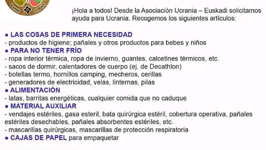 Artículos de mayor necesidad.