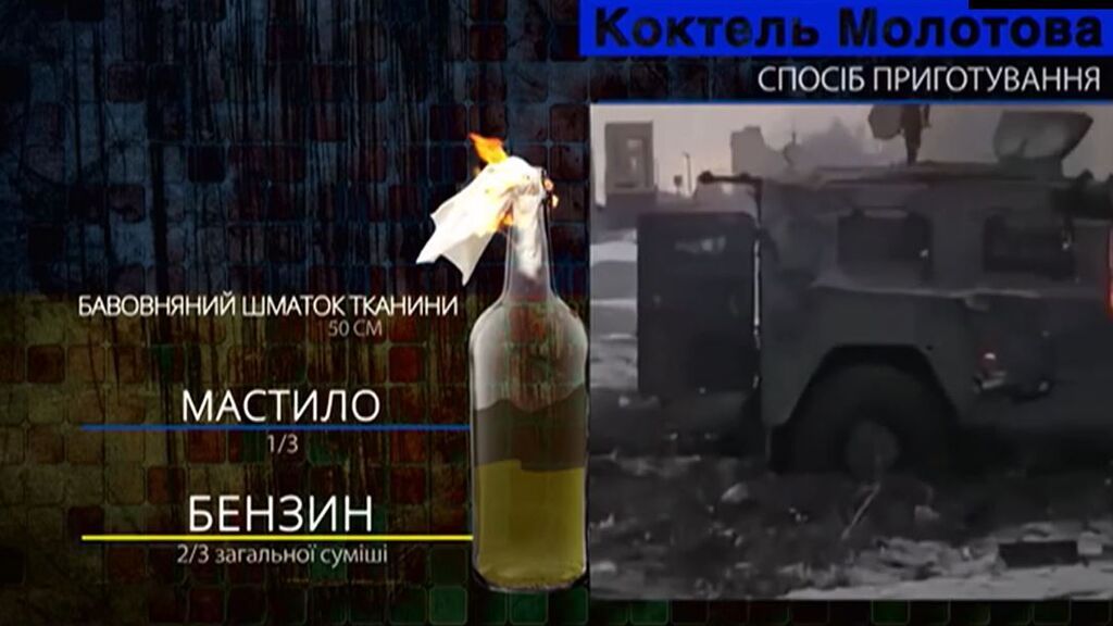 El Gobierno de Ucrania enseña a preparar y atacar con cócteles molotov