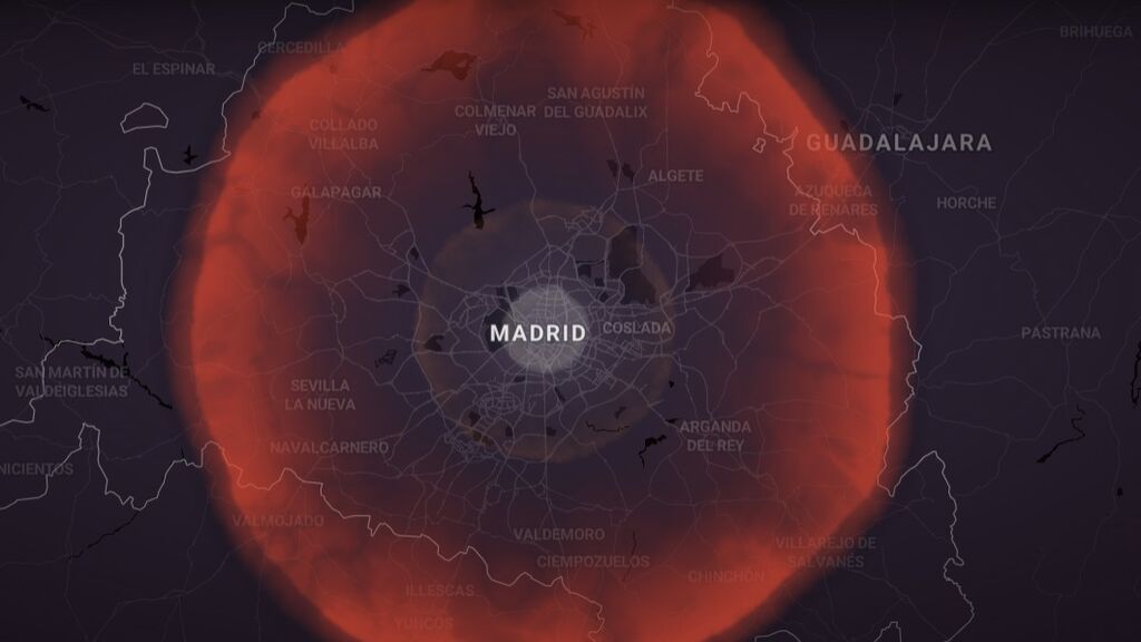 El alcance de una explosión en Madrid