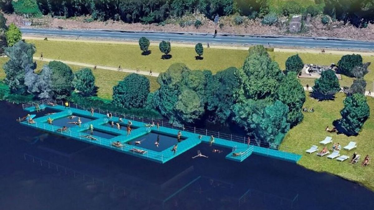 Lugo contará este verano con una estructura flotante de piscinas en el río Miño Lugo contará este verano con una estructura flotante de piscinas en el río Miño