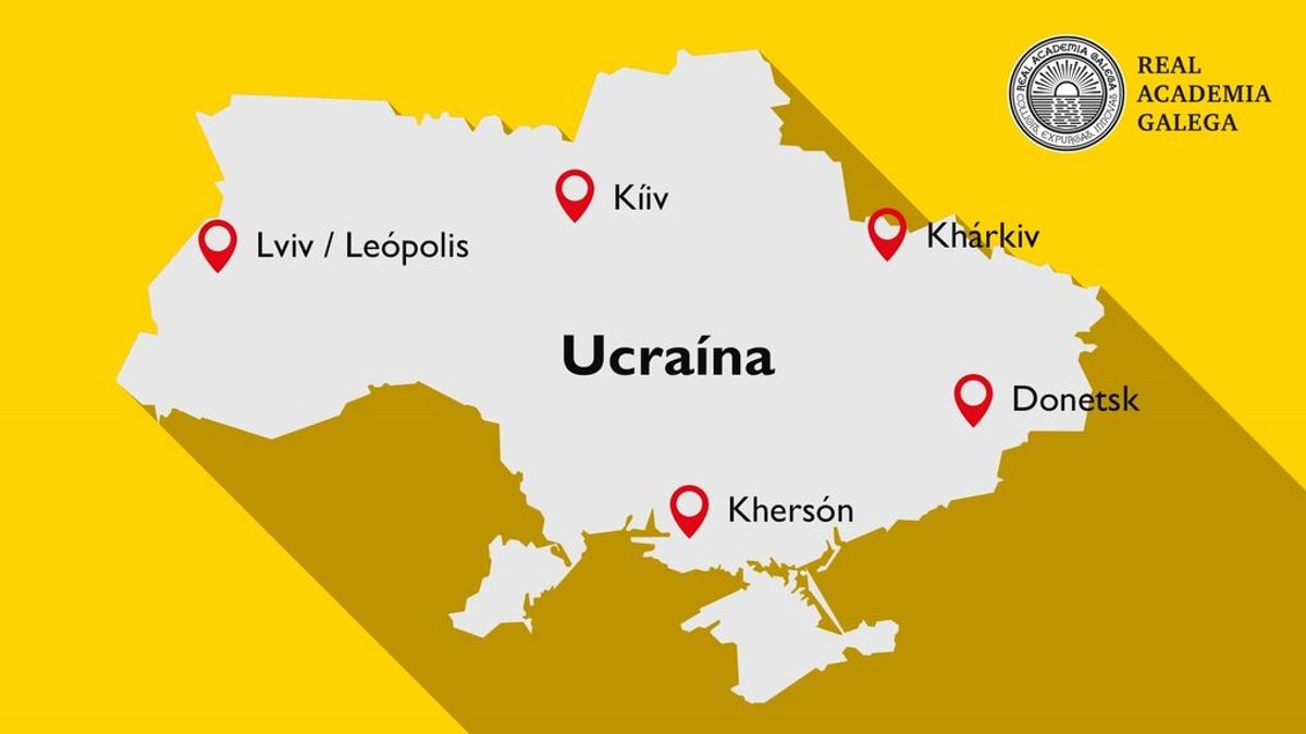 La RAG aprueba adaptar al gallego los nombres de las ciudades de Ucrania