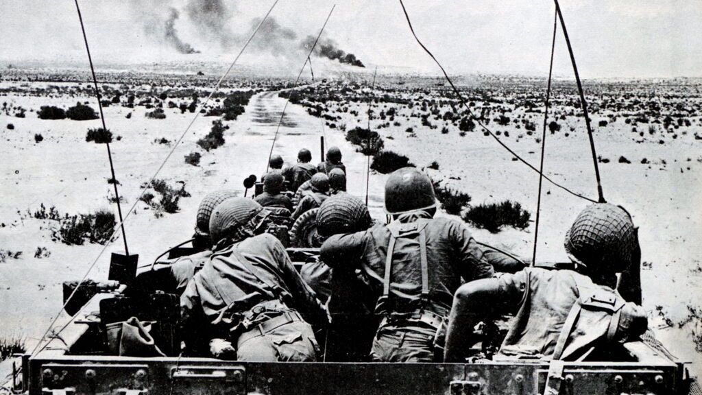 Columna blindada israelí durante la Guerra de los Seis Días