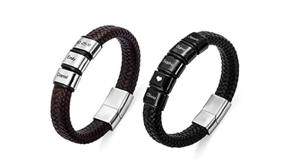 2_Pulsera de cuero personalizada para hombre