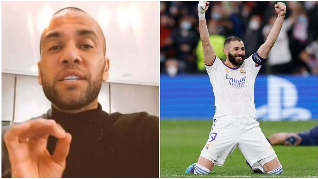 Dani Alves se deshace en elogios con Benzema tras su partidazo ante el PSG: "Y me da igual que sea del Real Madrid"