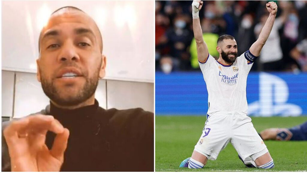 Dani Alves se deshace en elogios con Benzema tras su partidazo ante el PSG: "Y me da igual que sea del Real Madrid"