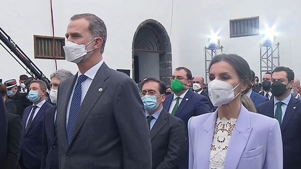 Los Reyes presiden un homenaje en La Palma tres meses después del final de la erupción del volcán