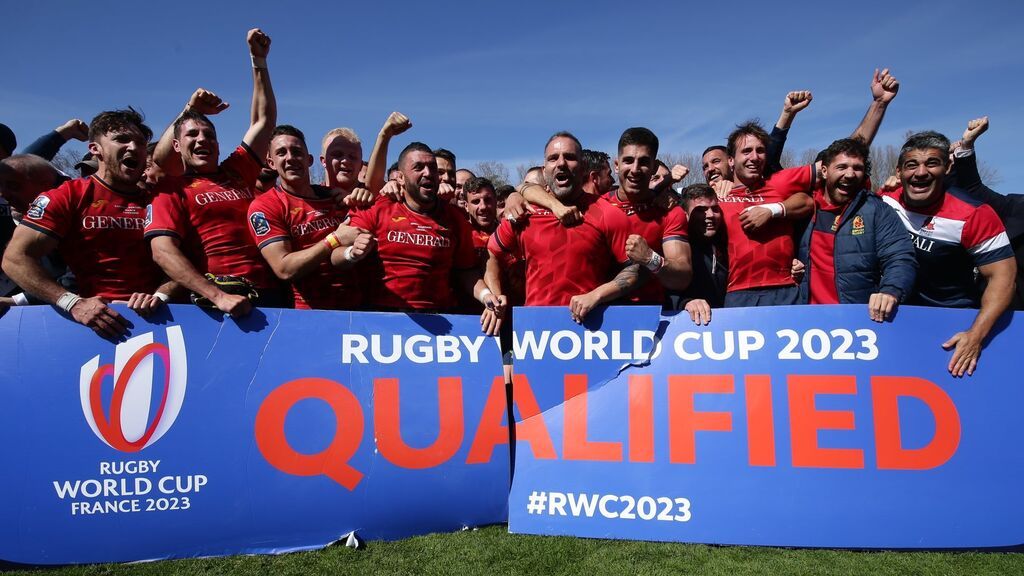 La selección española de rugby celebra el pase al mundial