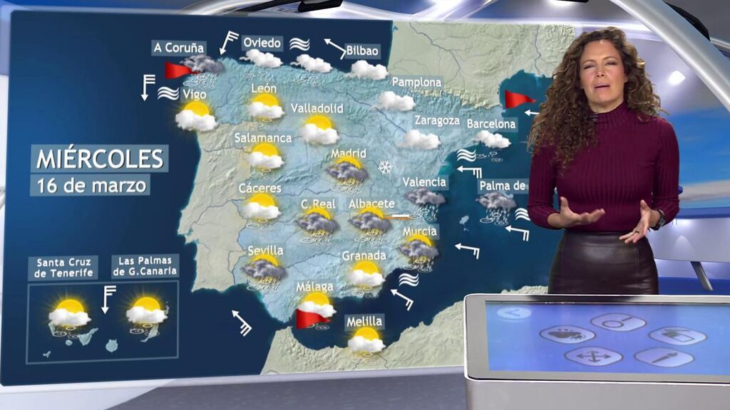 La borrasca Celia trae lluvias de barro y más calima el miércoles: el tiempo en España para el 16 de marzo