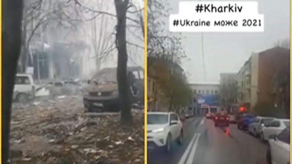 El antes y el después de Járkov: la segunda ciudad más grande de Ucrania resiste pese a los bombardeos