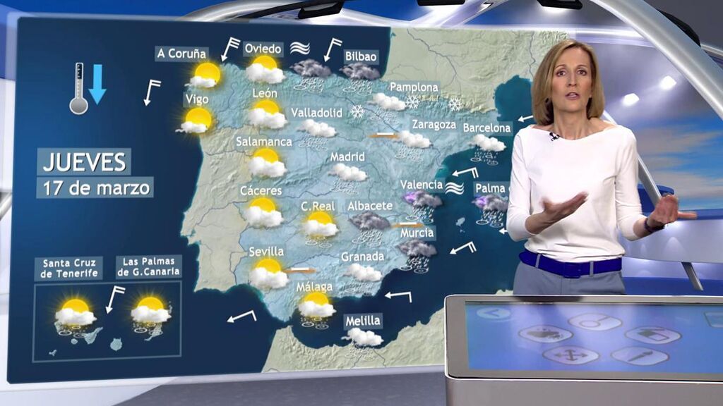 Lluvia fuerte y con barro el jueves en varias provincias: el tiempo para el 17 de marzo en España