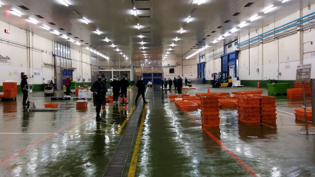 La huelga de transportistas paraliza las lonjas y obliga a suspender subastas en Galicia
