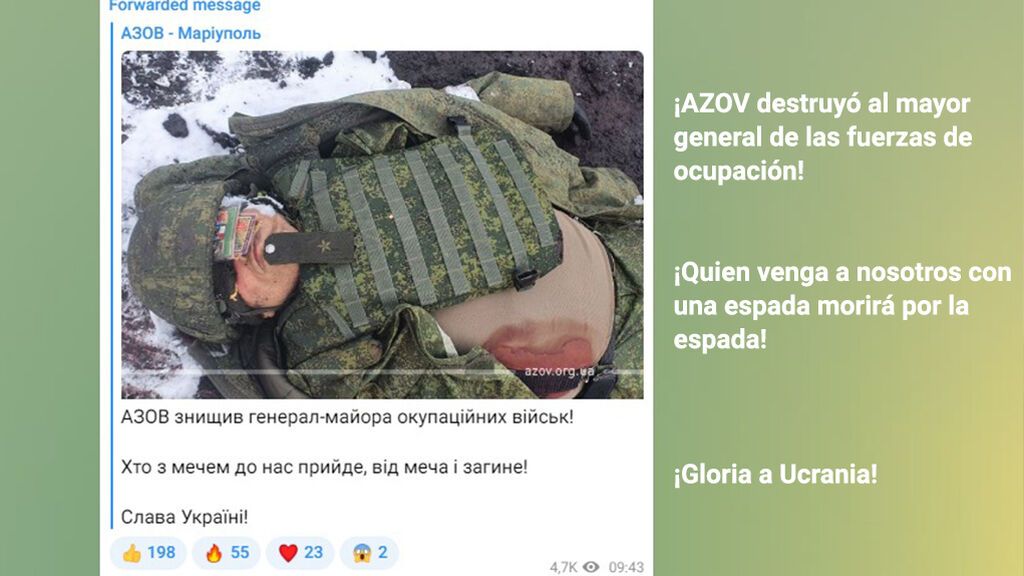 Foto general muerto en Telegram