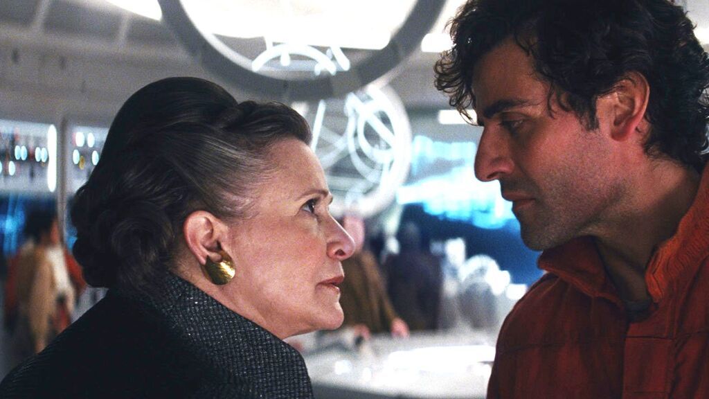 carrie fisher y oscar isaac