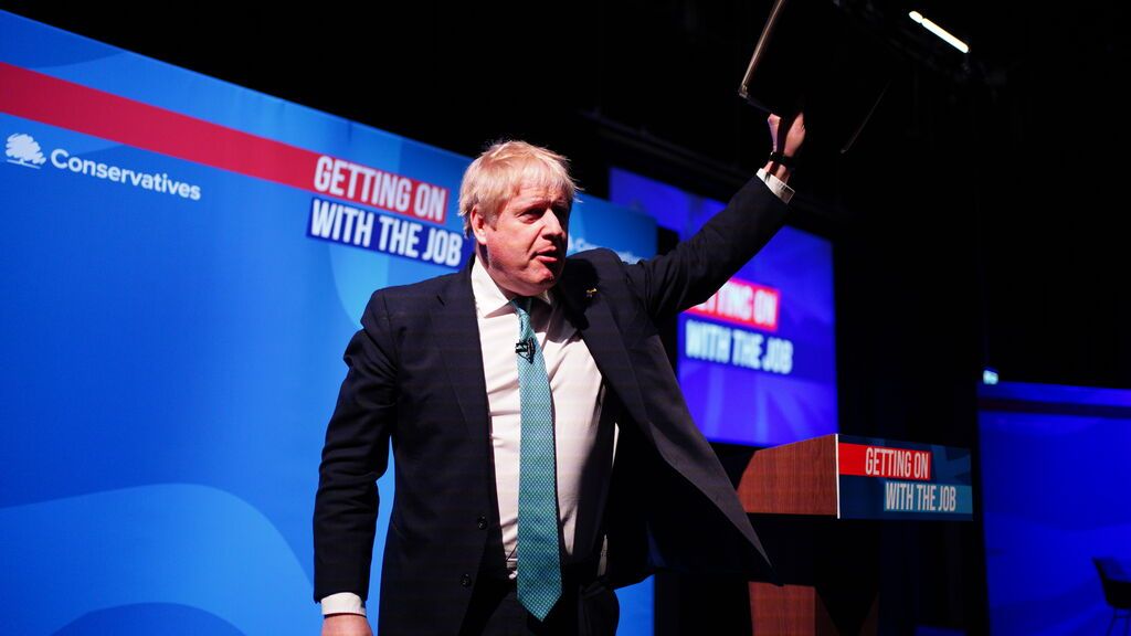 El primer ministro británico, Boris Johnson, durante la Conferencia de Primavera del partido Conservador en Blackpool