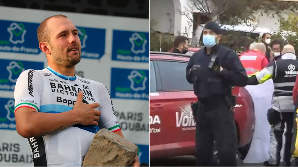 Colbrelli se desploma tras pasar la meta en la Volta de Catalunya y tiene que ser trasladado al hospital