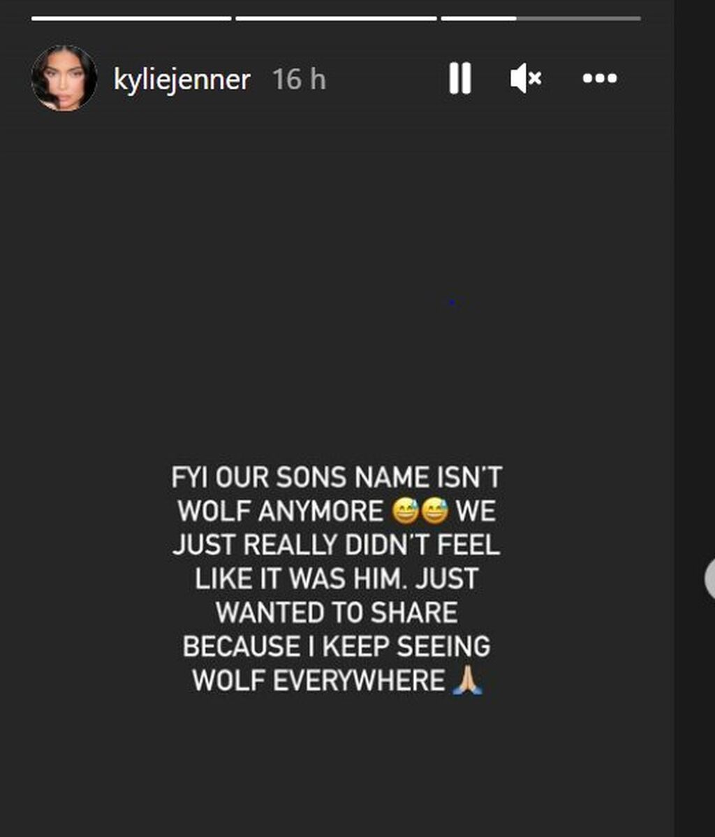 La historia de Instagram donde Kylie Jenner anuncia el cambio de nombre