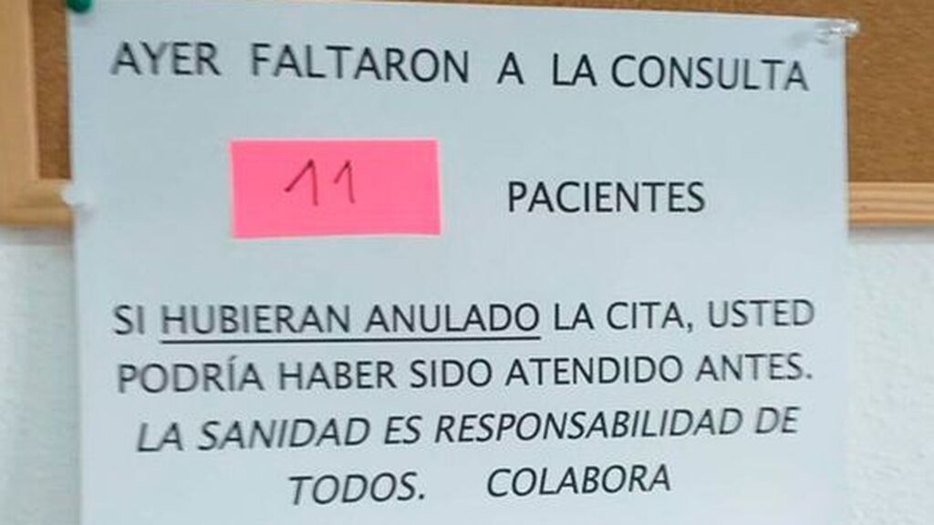 Un cartel en una consulta médica se hace viral y desata el debate en redes sociales
