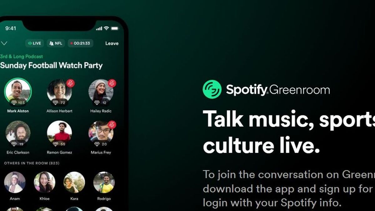 Spotify integrará las conversaciones en directo de Greenroom a su página principal