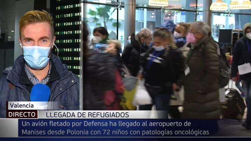 Un avión fletado por Defensa aterriza en Valencia desde Polonia con 72 niños con patologías oncológicas