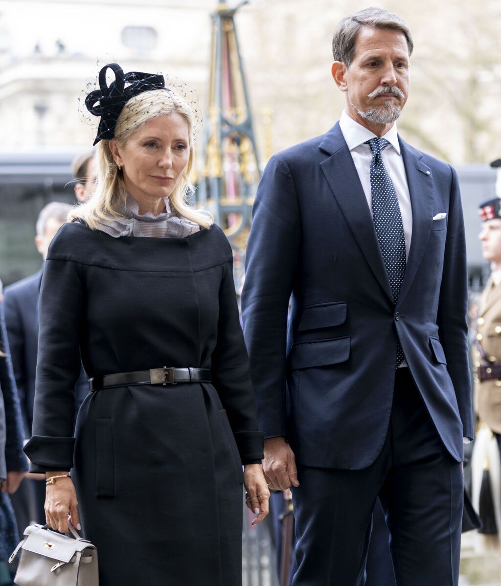 Marie Chantal Miller y Pablo de Grecia, en la misa por el duque de Edimburgo