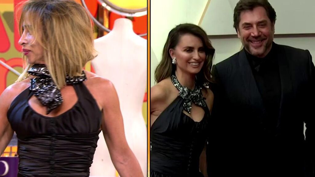 María Patiño con el vestido de Penélope Cruz en los Premios Oscar, en directo en Sálvame