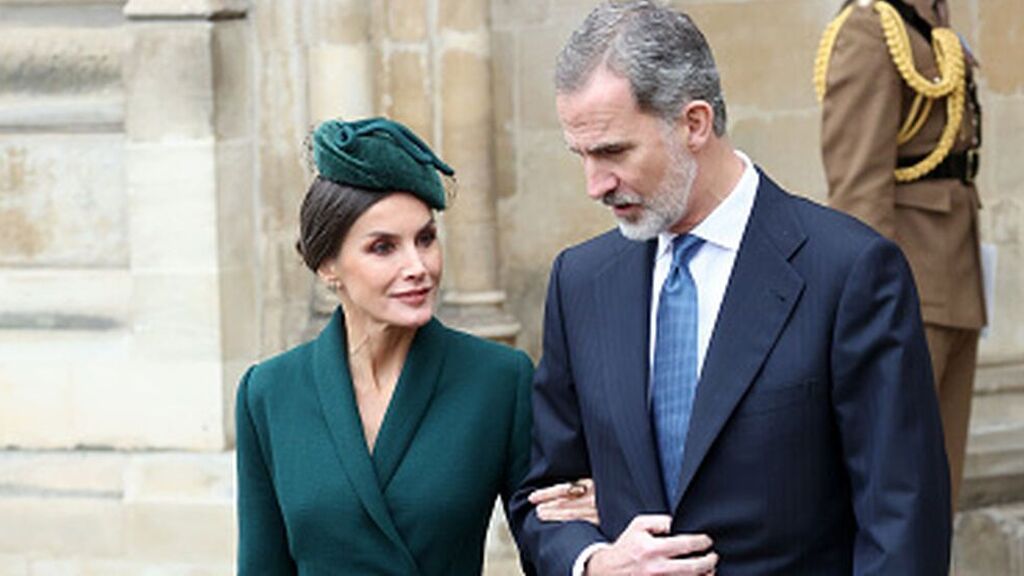 Letizia de verde y las lágrimas de Isabel II, en el mediático funeral del Duque de Edimburgo
