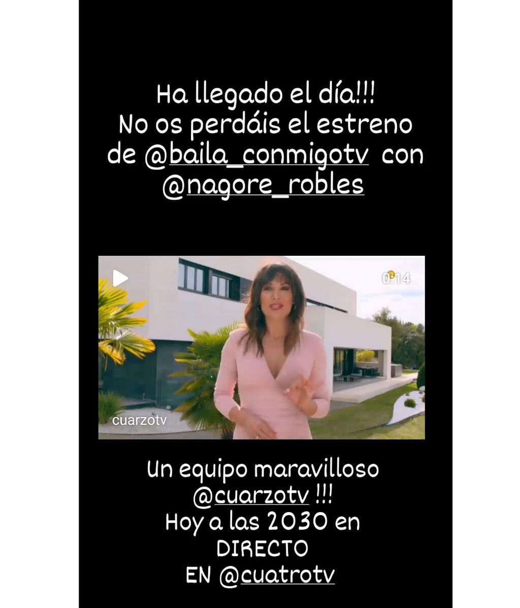 Sandra Barneda ha querido mostrar su apoyo a Nagore Robles ante el estreno de 'Baila conmigo'