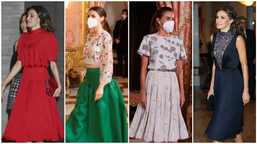 Las cinco veces en las que Letizia se ha vestido con alguna prenda de la reina Sofía: del icónico Valentino al 'tuneado' de pedrería de uno de los diseños.