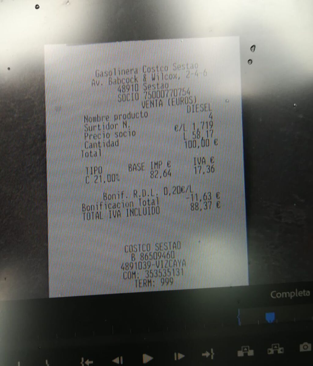 Ticket con el descuento aplicado.