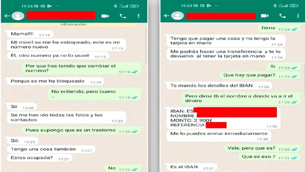 La Policía detecta una nueva estafa por Whatsapp: "Mamá, hazme una transferencia urgente" La Policía detecta una nueva estafa por Whatsapp: "Mamá, hazme una transferencia urgente"