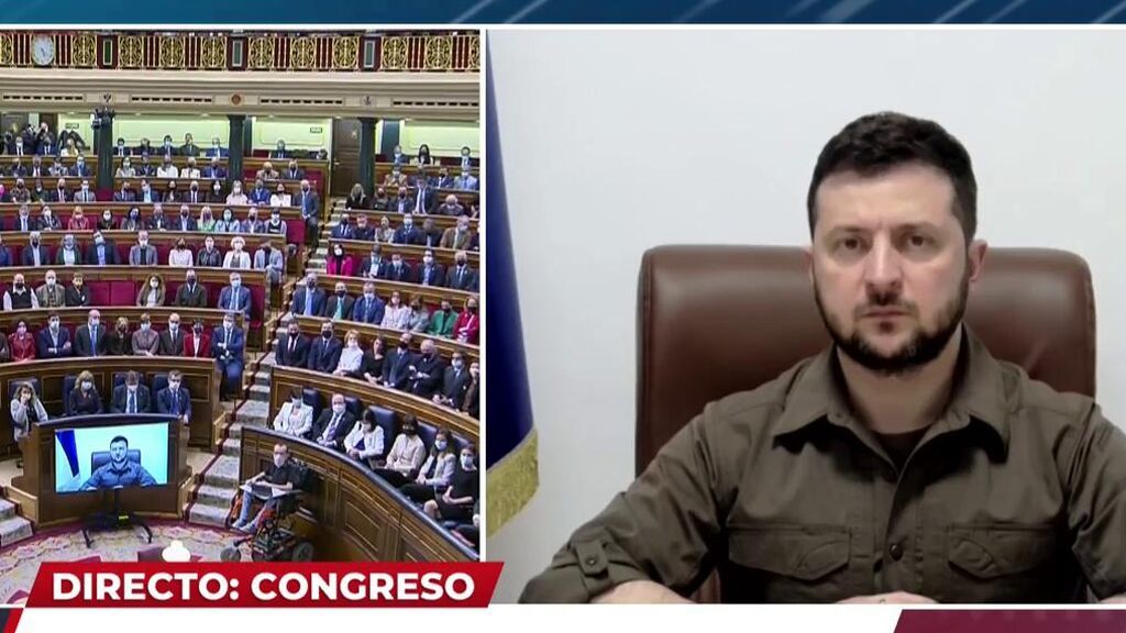 La intervención completa de Zelenski en el Congreso de los Diputados
