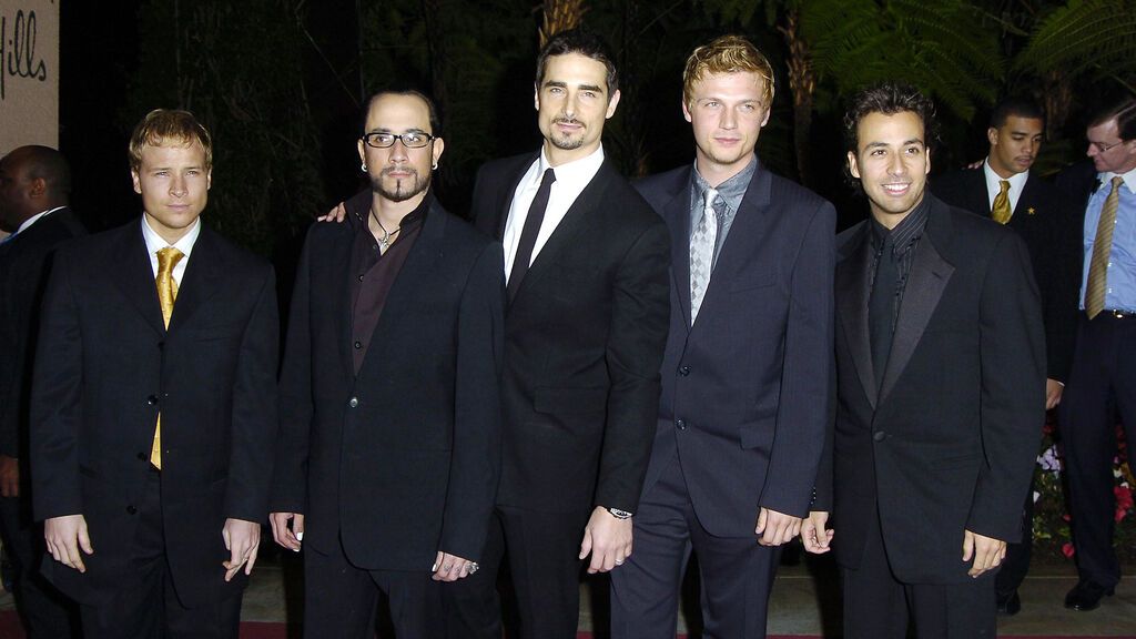 Backstreet Boys en la fiesta de los Grammy de 2005.